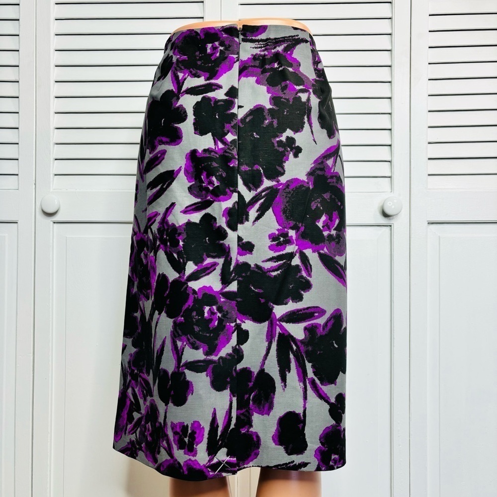 New LORD & TAYLOR Gray Purple Floral Pencil Skirt Size 12 - Picture 8 of 8